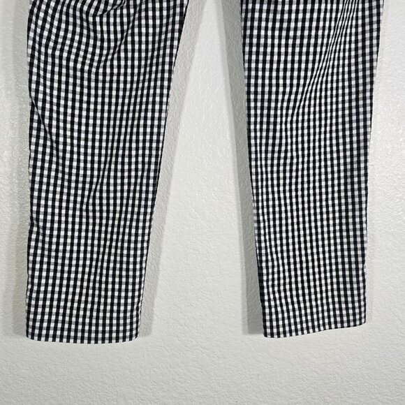 Lauren Ralph Lauren Checkered Pants Women Size 2 Petite Black Cropped Preppy - Picture 4 of 9